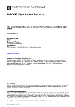 The Application of Treaties in the Netherlands’ in D Sloss (Ed), the Role of Domestic Courts in Treaty Enforcement: a Comparative Study (CUP, Cambridge 2009)