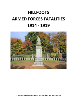 Hillfoots Armed Forces Fatalities 1914 - 1919