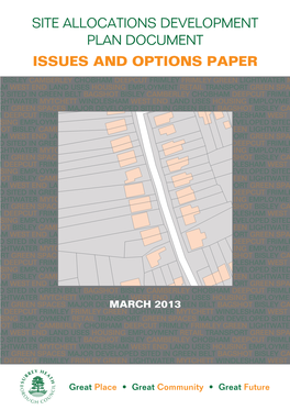 Site Allocations Development Plan Document Issues and Options Paper