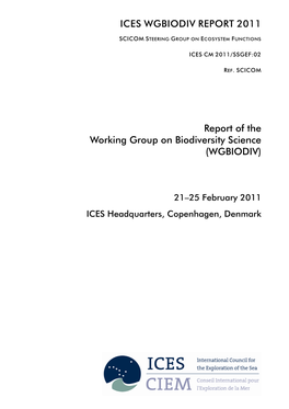 Report of the Working Group on Biodiversity Science (WGBIODIV)