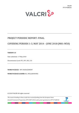 Project Periodic Report: Final