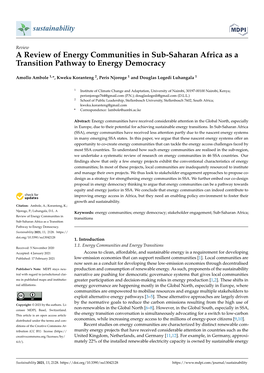 A Review of Energy Communities in Sub-Saharan Africa As a Transition Pathway to Energy Democracy