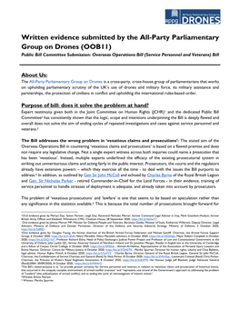 Written Evidence Submitted by the All-Party Parliamentary Group on Drones (OOB11)