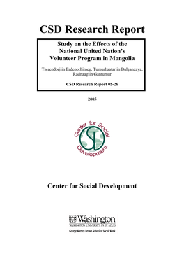 Study on the Effects of the National United Nations Volunteer Program