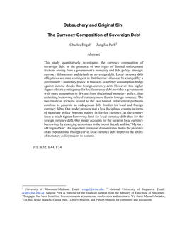 Debauchery and Original Sin: the Currency Composition of Sovereign