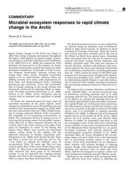 Microbial Ecosystem Responses to Rapid Climate Change in the Arctic