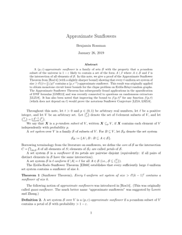 Approximate Sunflowers