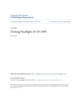 Deming Headlight, 05-10-1890 J.E