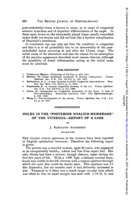 Of the Vitreous-Report of a Case by J