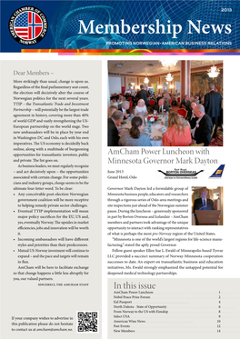 Membership News Promoting Norwegian-American Business Relations