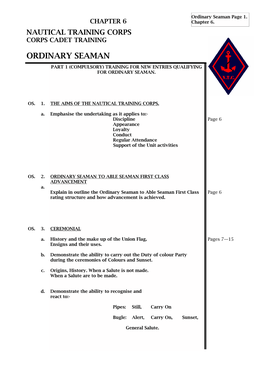 Chapter 6. Cadet Training Ordinary Seaman (OS)