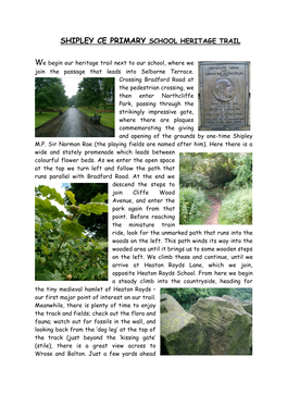 Shipley Ce Primary School Heritage Trail