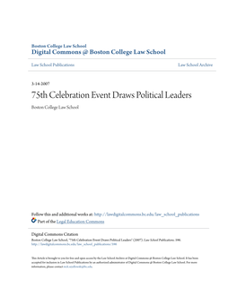 75Th Celebration Event Draws Political Leaders Boston College Law School