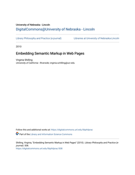 Embedding Semantic Markup in Web Pages