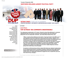 DUP.Org.Uk Tuesday 23 September 2008