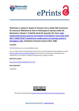 High Quality Draft Genome Sequence and Analysis of Pontibacter Roseus