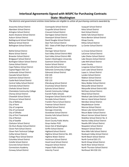 Interlocal Agreements Signed with WSIPC for Purchasing Contracts