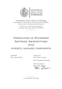 Verification of Enterprise Software Architectures with Stateful Managed Components