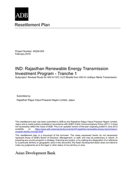 Rajasthan Renewable Energy Transmission Program