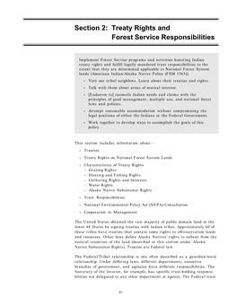 Section 2: Treaty Rights and Forest Service Responsibilities