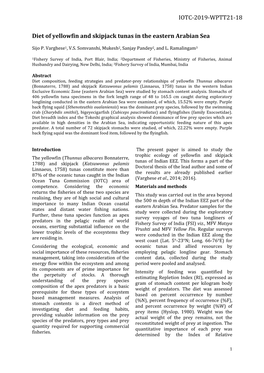 Diet of Yellowfin and Skipjack Tunas in the Eastern Arabian Sea IOTC-2019