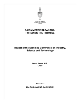 E-COMMERCE in CANADA: PURSUING the PROMISE Report