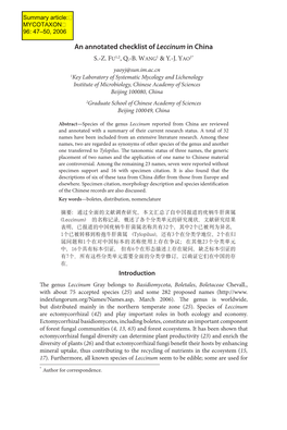 An Annotated Checklist of Leccinum in China