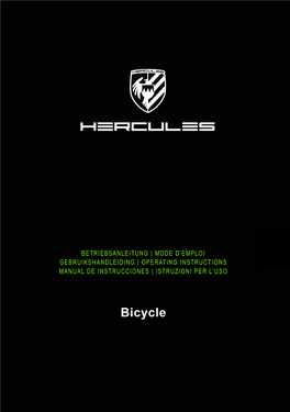 HERCULES User Instructions Bicycle 2020