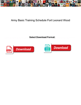 Army Basic Training Schedule Fort Leonard Wood