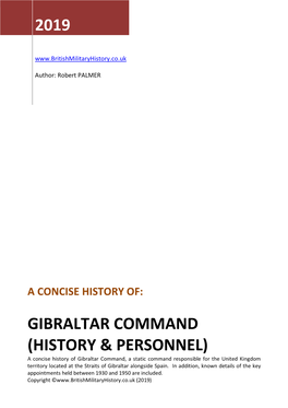Gibraltar Command History & Personnel