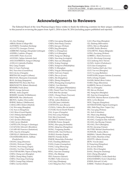 Acknowledgements to Reviewers