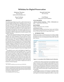 Wikidata for Digital Preservation