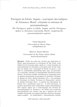 Português Do Libolo, Angola, E Português Afro-Indígena De