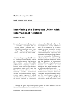 Interfacing the European Union with International Relations