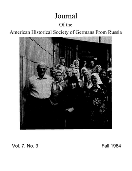 Journal of the American Historical Society of Germans from Russia