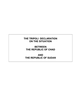 The Tripoli Declaration on the Situation