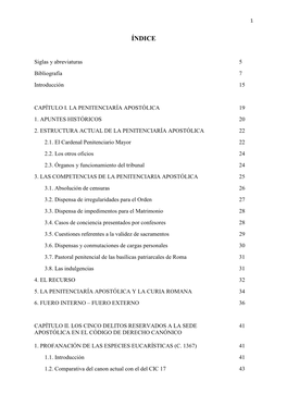 La Penitenciaría Apostólica Y Los Delitos a Ella