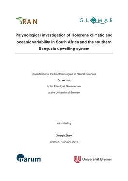 Palynological Investigation of Holocene Climatic and Oceanic Variability in South Africa and the Southern Benguela Upwelling System