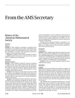 Bylaws of the American Mathematical