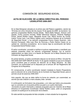 Comisión De Seguridad Social