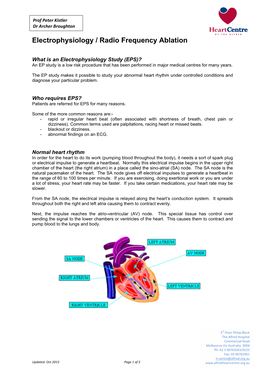 Electrophysiology / Radio Frequency Ablation