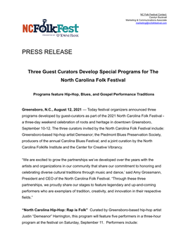 2021-08-013 Three Guest Curators Develop Special Programs for The