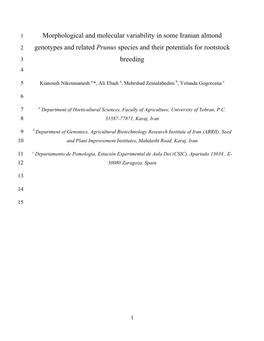 Morphological and Molecular Variability in Some Iranian Almond