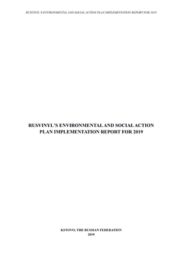 Rusvinyl's Environmental and Social Action Plan