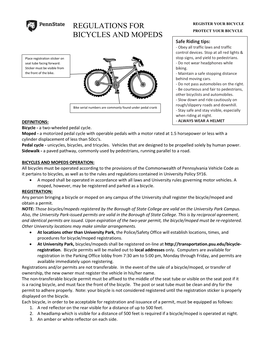 Regulations for Bicycles and Mopeds