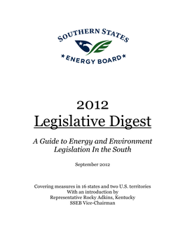 2012 Legislative Digest