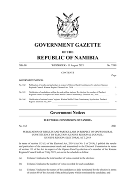 Government Gazette Republic of Namibia