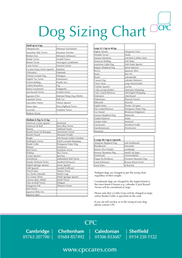 Dog Sizing Chart