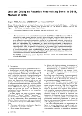 Coking on Austenitic Heat-Resisting Steels in CO-H2 Mixtu Res at 923 K