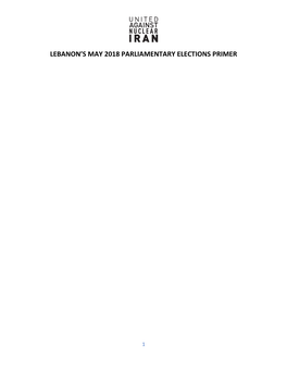 Lebanon's May 2018 Parliamentary Elections Primer